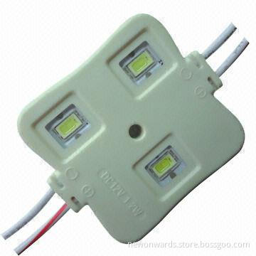 Cold White Injection Waterproof 5630 3-piece LED Module, 12V DC Working Voltage, Anti-UV Design